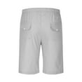 thumbnail image 4 of ZZwxWA Men's Linen Casual Classic Fit 11 Inch Inseam Elastic Waist Shorts with Drawstring Mens Solid Color Summer Holiday Loose Short Pants Reduced Price, 4 of 5