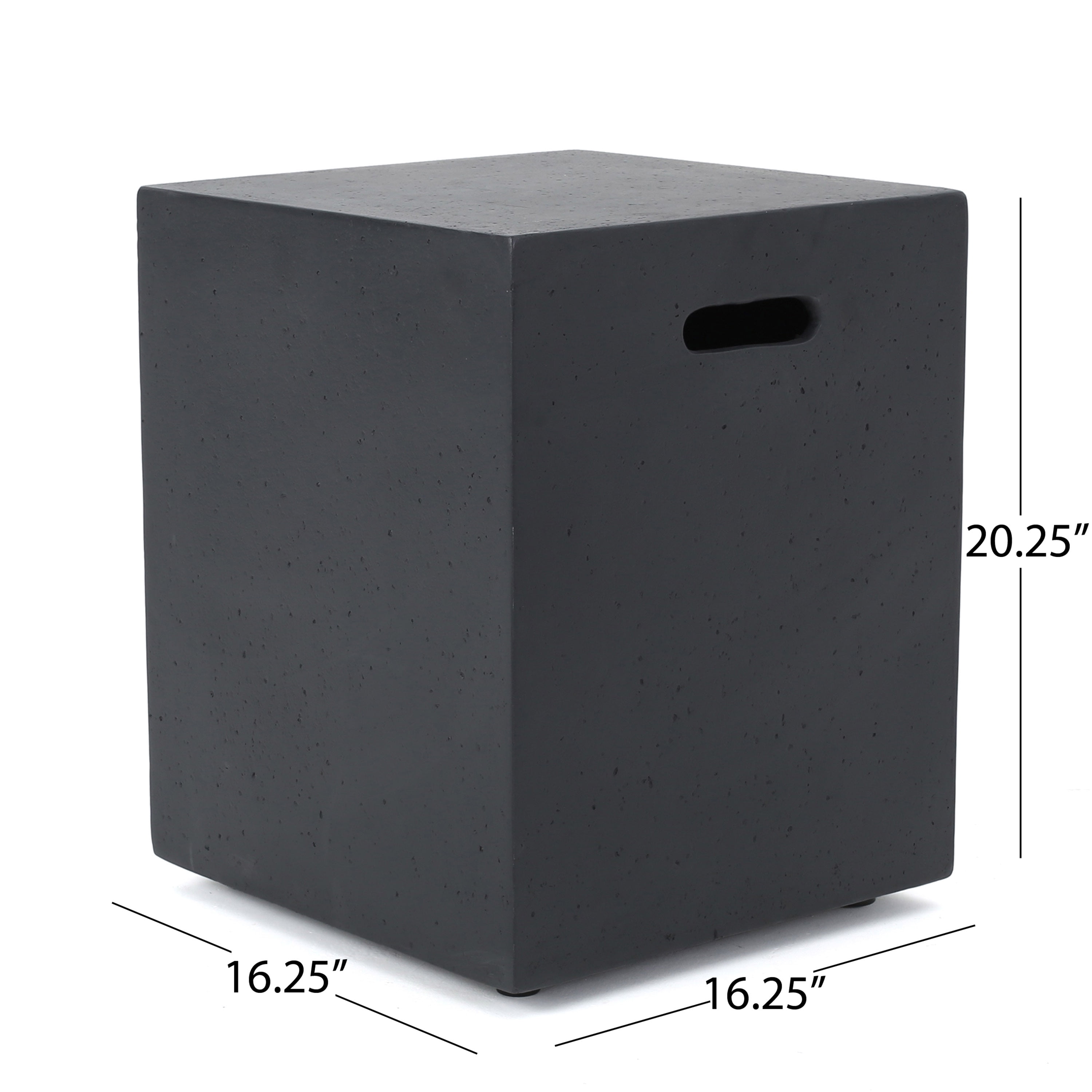 Leo Outdoor 40,000 BTU Rectangular Light Weight Concrete Gas Burning Fire Pit, Dark Gray