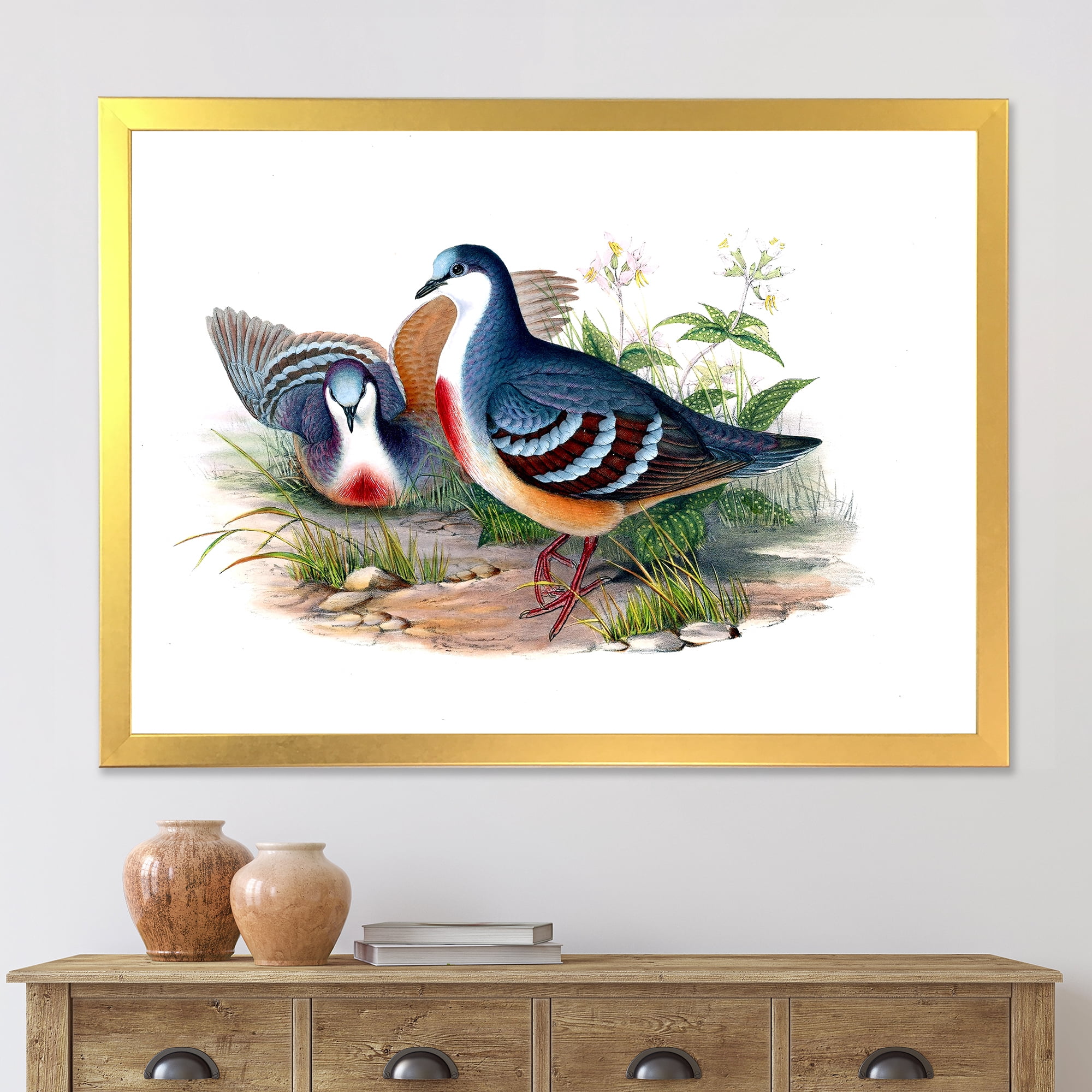 Designart 'Ancient Birds In The Wild IV' Traditional Framed Art Print