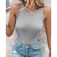 thumbnail image 3 of CHICME Tank Tops for Women Solid Color O-Neck Sleeveless Basic Slim Fit Skinny Tank Casual Top(Without Pads)-Ga-S, 3 of 7