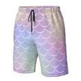 thumbnail image 3 of Wukai Fish Scale1 Print Beach Trunks with Compression Liner Swimsuit Quick Dry Beach Sports Shorts with Pocket-Large, 3 of 8