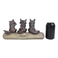 thumbnail image 3 of Rustic See Hear Speak No Evil Sly Foxes Squatting On Driftwood Log Statue 12"L, 3 of 5