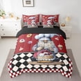 thumbnail image 3 of Manfei Kawaii Christmas Gnome Twin Bedding Sets 7-Piece, Yummy Cake Dessert Bedding Comforter Set, Vintage Square Checkered Reversible Sheet Sets, Luxury Bedroom Decor, 3 of 8