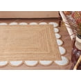 thumbnail image 1 of Scalloped Runner Rug, Jute Scallop Rug, Jute Runner Rug, Natural Jute Rug, Hallway Runner Rug, Runner Custom Rug, Custom Size Rug (White, 2.5x6 ft), 1 of 8