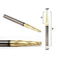 thumbnail image 2 of 1/8" Tapered Ballnose Spiral ZRN Coated CNC Router Bit - 1/4" Shank - Yonico 37413-SC, 2 of 2