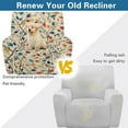 thumbnail image 3 of SCRAWLGOD Colorful Leaf Print Recliner Slipcover-Stretch Soft Slip Reclining Chair Slipcovers, 4-Pieces Furniture Protector for Recliner with Pocket Fitted Sofa Couch Cover, 3 of 7