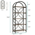 thumbnail image 7 of Tribesigns 5-Tier Bookshelf, 74.8" Tall Freestanding Display Storage Rack with Metal Frame for Living Room, Home Office, Rustic Brown, 7 of 7