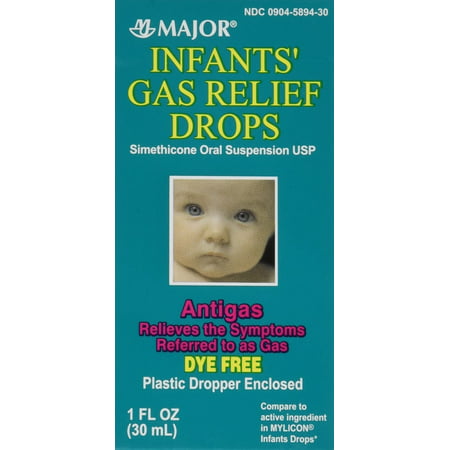 Newborns, Infants & Children Gas Relief Simethicone 20 mg/0.3ml Drops Dye Free Generic for Mylicon 1 oz (30ML) 2 PACK Total 2 oz 2 Bottles Total 2 (Best Gas Relief Drops For Newborns)