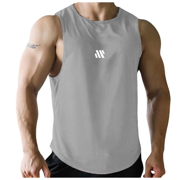Chaleco deportivo sin mangas para hombre - Camiseta de fitness de malla transpirable - Poliéster - Entrenamiento de baloncesto - Todas las estaciones - M-XXXXL
