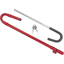 Red Adjustable Steering Wheel Brake Pedal Lock for Car, SUV, Truck, or Van, Universal Anti-Theft Security Device