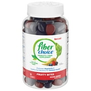 Fiber Choice Fruity Bites Daily Prebiotic Fiber Supplement Gummies, Mixed Berry, 90 Count