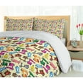 thumbnail image 4 of Ambesonne Cartoon Duvet Cover Set, Colorful Motorcycles, 2-Calking, Blue Yellow, 4 of 6