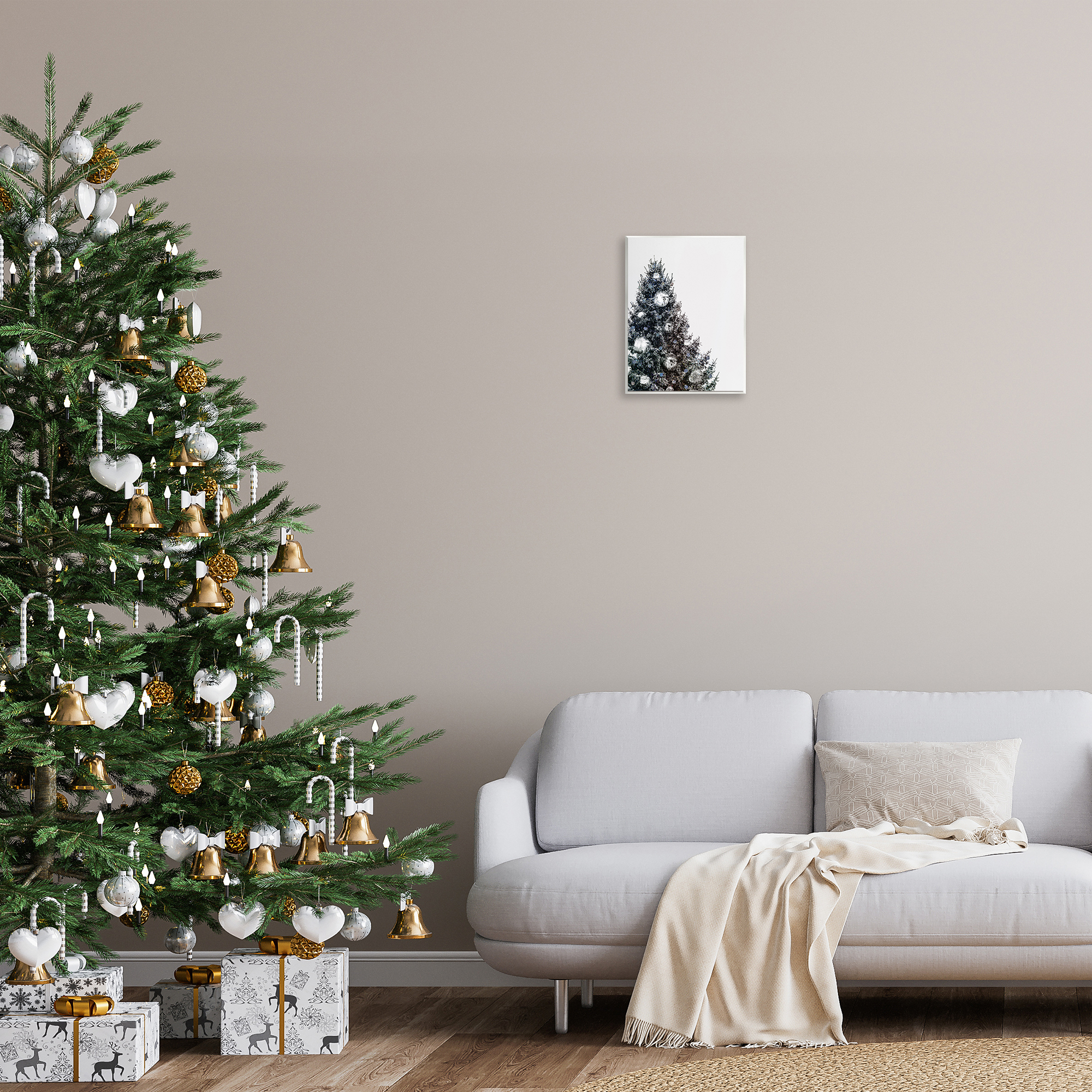 Stupell Industries Disco Ornaments on Tree Holiday Painting Unframed Art Print Wall Art, 11 x 14
