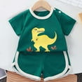 thumbnail image 2 of Bovxnpu Boys Girls 2 Piece Outfits, Girl Short Set Cute T-Shirt Shorts, Short Sleeved Set Baby's Summer T-shirt Cotton Sports And Casual Clothes 6-12 Months, 2 of 3