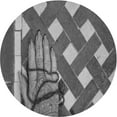 thumbnail image 1 of Ahgly Company Indoor Square Patterned Gray Wolf Gray Area Rugs, 3' Square, 1 of 6