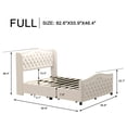 thumbnail image 5 of Bonzy Home Full Size Velvet Upholstered Platform Bed Frame, Scroll Wingback Headboard, Button Tufted, Storage, Easy Assembly, Cream, 5 of 6