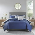 thumbnail image 2 of Madison Park Marina 8 Piece Printed Seersucker Comforter and Coverlet Set Collection Blue Cal King, 2 of 4