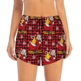 thumbnail image 2 of Hirioo Vintage Santa Skiing Red Plaid for Women's Double Layer Athletic Shorts High-Performance Gym Shorts with Inner Pocket, Elastic Waistband-Large, 2 of 7