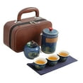 thumbnail image 2 of DOLITY Travel Tea Set Teacups Ceramic Kung Fu Teapot for Business Home Office Trips, 2 of 9