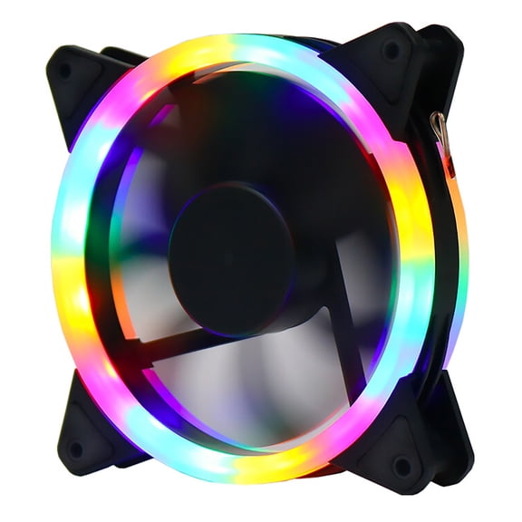 Xinyolin Case Fan Mute Big Air Flow 12cm RGB Lights PC Cooling Fan for Home