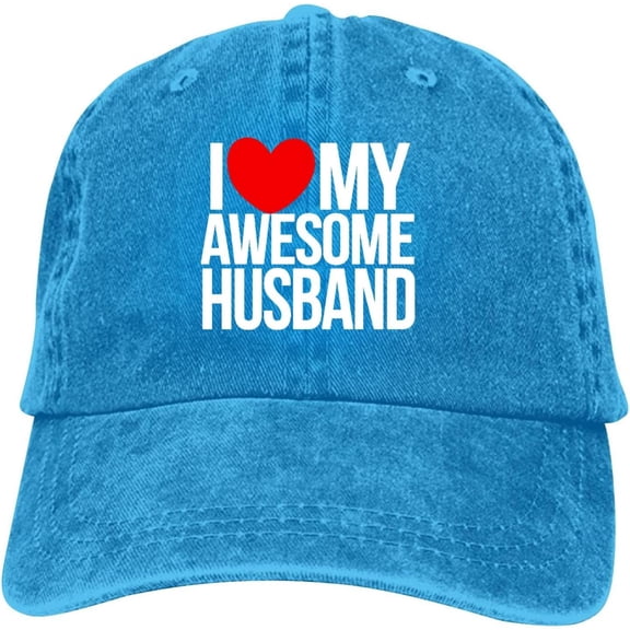 I Love My Awesome Husband Baseball Cap Vintage Adjustable Washed Hats Cowboy Hats Denim Dad Hat for Men Women Boy Girl