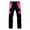 Pink, variant on Snow Pants Plush Lined Waist Elastic Zipper Pockets Color Blocking Thermal Warm Waterproof Winter Trouser Pants Black