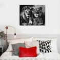 thumbnail image 5 of MLJA Lion Family Canvas Wall Art Black and White Animal Pictures Lion and Wall Poster Wild Animal Artwork Painting Abstract Lion Wall Art Black and Print, 5 of 6