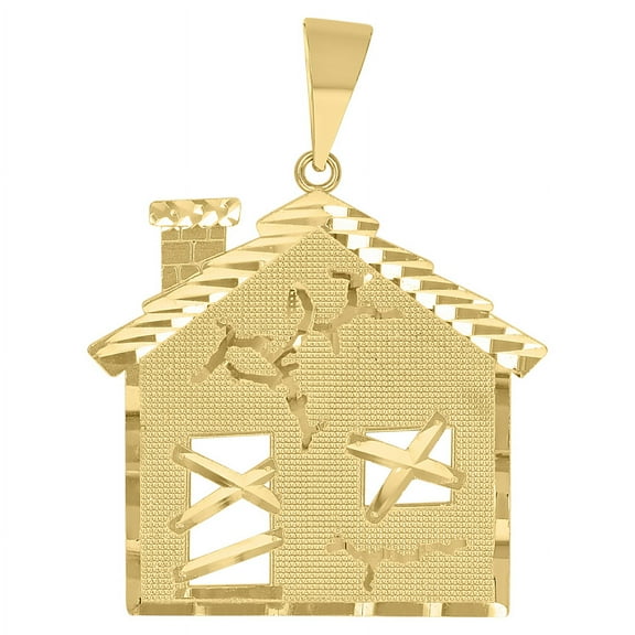 Auriga 10k Yellow Gold Trap House Charm Pendant for Men