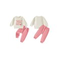 thumbnail image 2 of Cenuakty Girl Fall Outfits Letter Print Long Sleeve Sweatshirt and Pants, 2 of 8