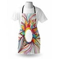 thumbnail image 3 of Abstract Apron Absurd Vector Smoky Wavy Floral Design with Rainbow alike Stripes and Lines Print, Unisex Kitchen Bib Apron with Adjustable Neck for Cooking Baking Gardening, Multicolor, by Ambesonne, 3 of 3