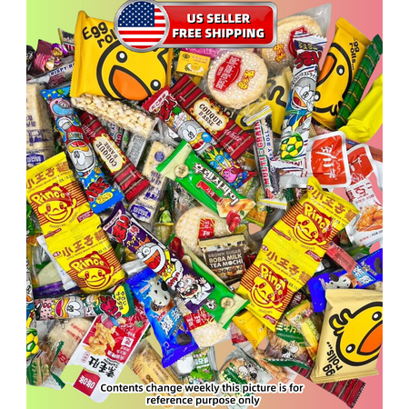 FREE SHIP-40 Piece Variety Asian Snack Box Japanese Korean Chinese, Asian Treats