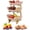 CC5-Green, variant on White 3 Tier Oval Fruit Basket with Bamboo Stand – Space Saving Tiered Countertop Organizer for Fruit, Vegetables, Bread, Snacks, Coffee Bar, Breakfast Station