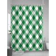 thumbnail image 5 of Shower Curtain Dark Green Buffalo Check Plaid Bathroom Curtains with Hooks, Waterproof Fabric Farmhouse Style Bath Shower Curtains Set for Bathroom Bathtubs Decor 72x72 Inch, 5 of 8