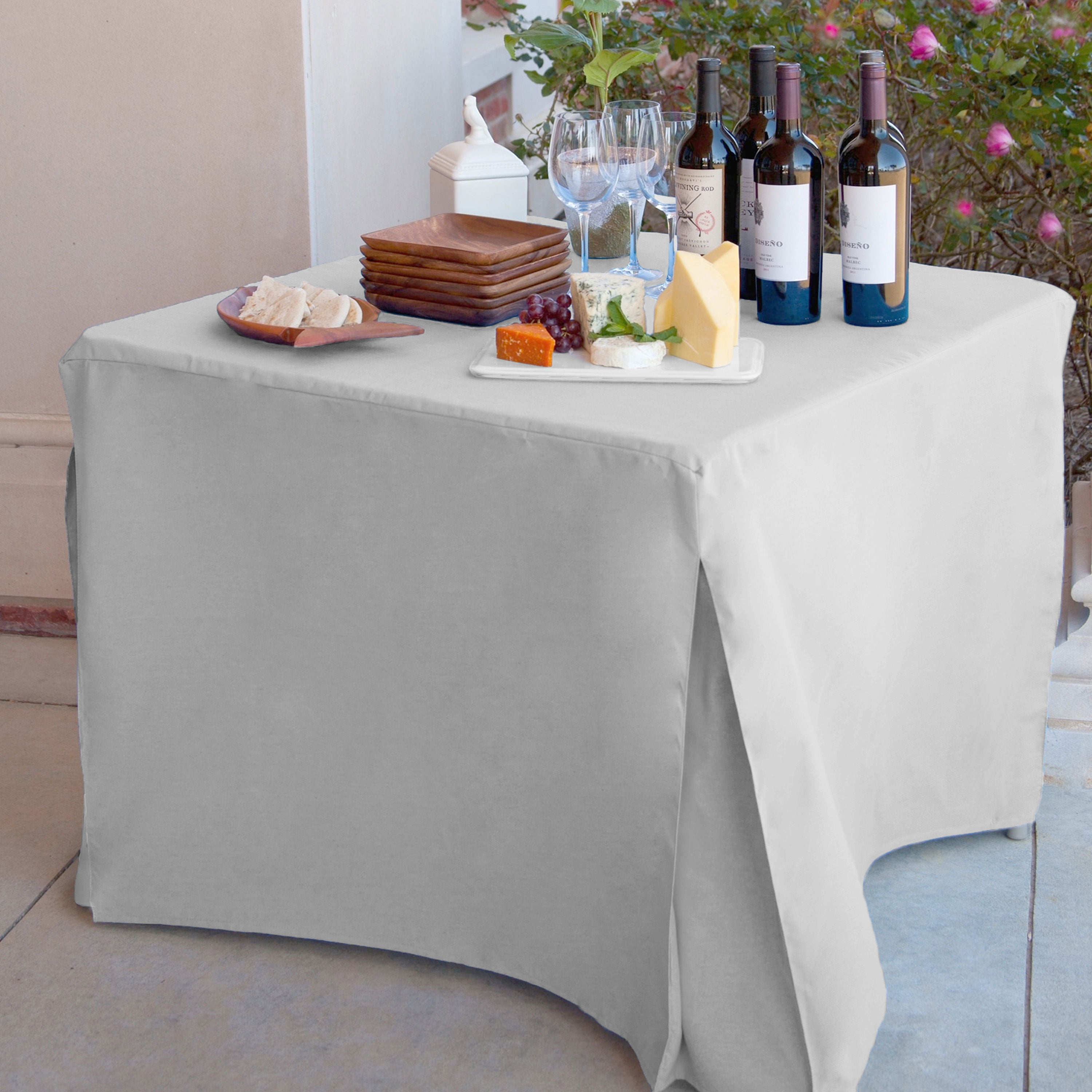 Tablevogue 34" x 34" Fitted Tablecoth Cover, Multiple Colors and Sizes Available