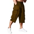 thumbnail image 3 of IAJDKMEK Men's Lightweight Breathable Loose Shorts - Stretch Elastic Waist Gym Shorts, Running Shorts for Men, Casual Sports Shorts,Brown 6XL, 3 of 6