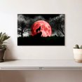thumbnail image 2 of Elephant Stock Wolf And Moon Wall Art - Horizontal Canvas Wall Art - Dining Room Wall Decor - Gothic Canvas - Black And Gray Decor - 12" x 8", 2 of 4