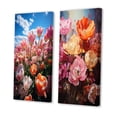 thumbnail image 3 of Designart "Tulips landscapes Of Color II" Tulips Wall Art Set Of 2 - Multi-Color Floral Canvas Set For Living Room Decor, 3 of 7