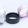 thumbnail image 4 of Qarigey Anillos de boda para mujer – Anillos de cerámica con textura y delicado regalo de anillo de pareja de moda Ropa, zapatos y accesorios Miscelánea púrpura Tamaño#12, 4 of 6