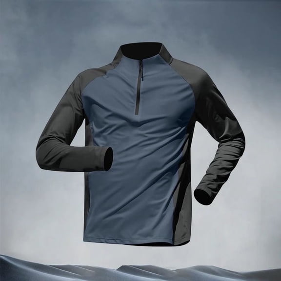 Yaoyar Dry Fit Quarter Zip Pullover for Men, Long Sleeve 1/4 Zip Lightweight Golf Athletic Fishing Shirts