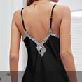 thumbnail image 5 of Satin Nightgowns for Women Long Silk Nightdress Vintage Lace Chemise Maxi Sleepwear Black S(S), 5 of 7