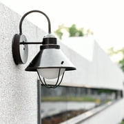 Better Homes & Gardens 12 Farmhouse Bronze Outdoor Wall Light, Metal Fixture Opal Glass Shade