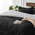 thumbnail image 4 of Bedelite California King Size Juego De Edredón De 7 Piezas De Cama En Una Bolsa – Juego De Cama Reversible De Microfibra Suave Cal King Black Con Edredones, Sábanas, Fundas De Almohada Y Fundas De Alm, 4 of 5