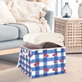 thumbnail image 5 of Foldable Fabric Storage Bin With Handle Collapsible Basket Box Storage With Lid Organizer Red Cherries, 5 of 7