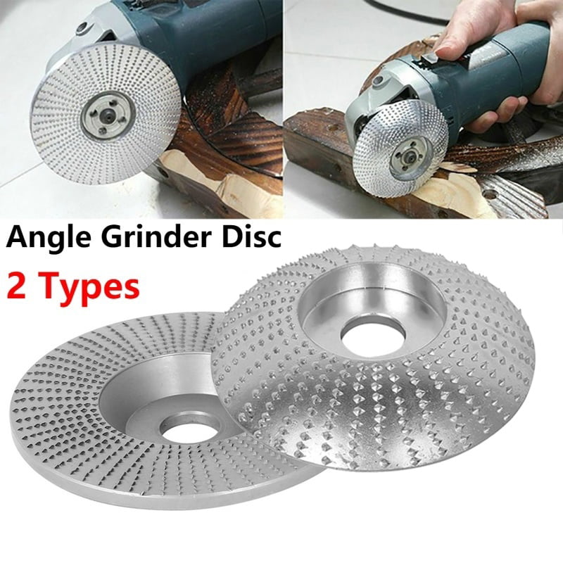 2 Pack, Diameter 4/'/', Bore 7⁄8 Grinder Shaping Disc for 4-1//2/'/' Angle Grinder with 5//8-11 Threaded Shaft, Wood Angle Shaping Wheel Wood Grinding Wheel Angle Grinder Wood Carving Disc Silver
