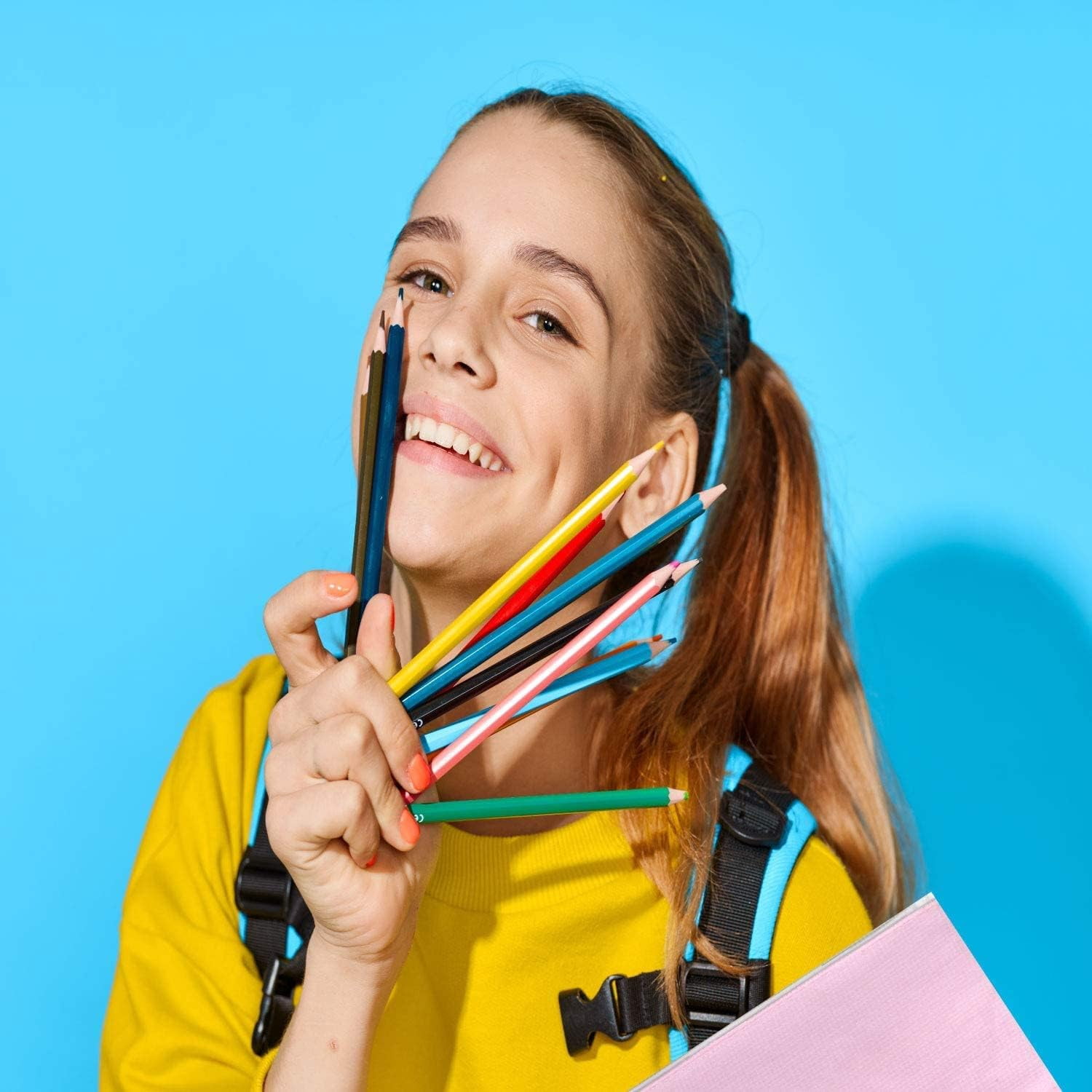 100 Pack of Bulk Wholesale 3 Ring Binder Clear Window Zippered Pencil Cases for Pens, Pencils, Markers, Scissors, Sharpeners, Erasers, Students and Classrooms in Pink, Light Pink, Magenta & Blue