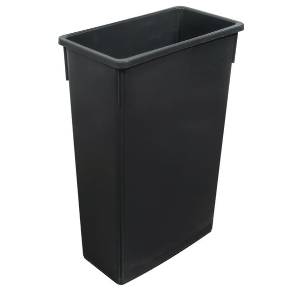 Winco PTC-23K 23 gal Rectangle Slim Trash Can, 19 9/10"L x 11"W x 29 1/2"H, Black
