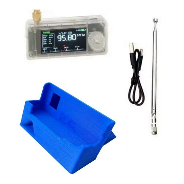 Mini Radio SI4732 LSB USB AM FM con Pantalla de 1,9 Pulgadas, Receptor de Radio de Corta con Antena Telescópica y Soporte 3D