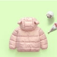 thumbnail image 4 of Hicidod Baby Winter Jacket Cute Bear Ears Hooded Long Sleeve Warm Down Coats Lightweight Printed Thick Puffy Puffer Jackets, 4 of 6