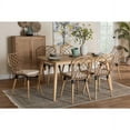 thumbnail image 2 of Baxton Studio Gedali Greywashed Rattan and Brown Wood 7-Piece Dining Set, 2 of 13