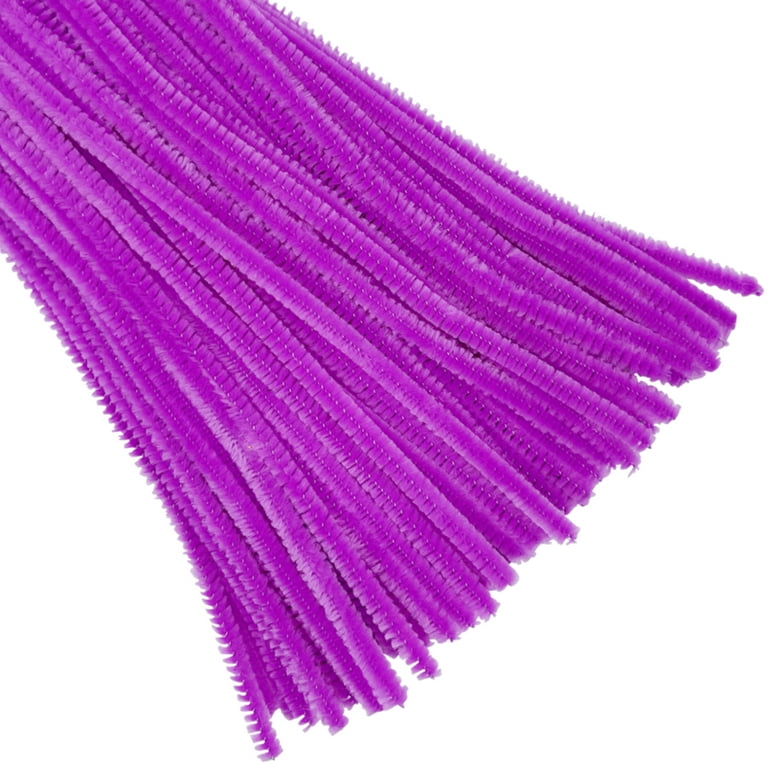 Just Artifacts Chenille Stem Pipe Cleaners for Arts and Crafts (100pcs,  Purple) 